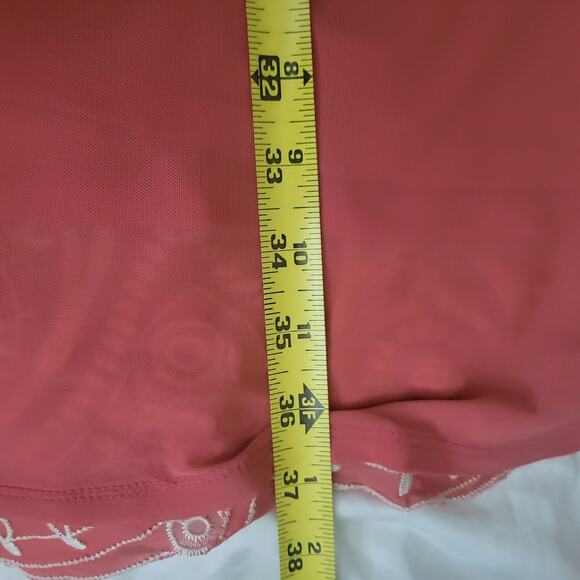 Nurture Dress S Midi V Neck Dark Peach Flowing Lined Embroidery Empire Baby Doll - Picture 12 of 12